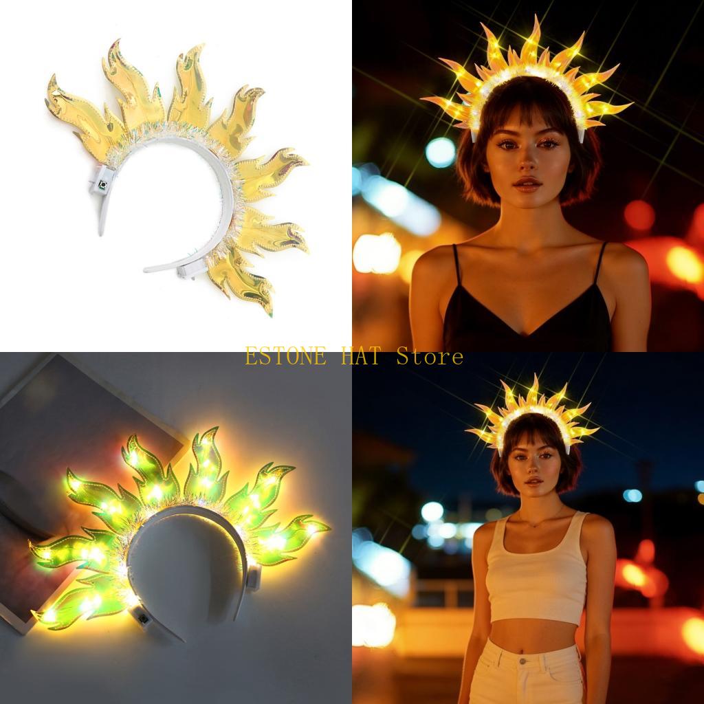 Photography Lighting Patterns - 49MF LED Flame Glowing Hairband Hair