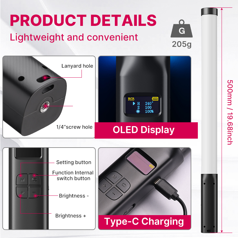 Ulanzi VL119 Handheld RGB Colo - Photography Lighting Stick 评论和价格