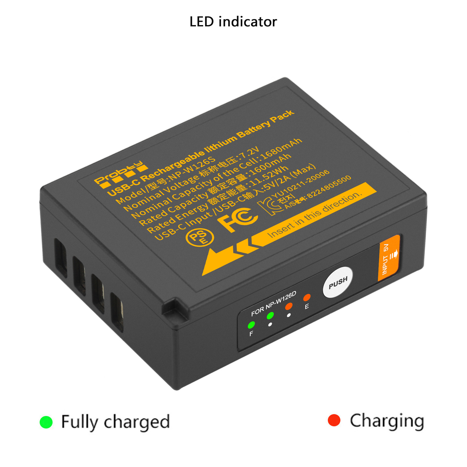 Probty NP-W126S 1680mAh USB-C  - Fujifilm Camera X-T30 Ii 评论和价格