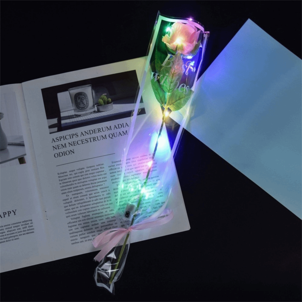 Glowing Artificial Rose Flower - Photography Lighting Home 评论和价格