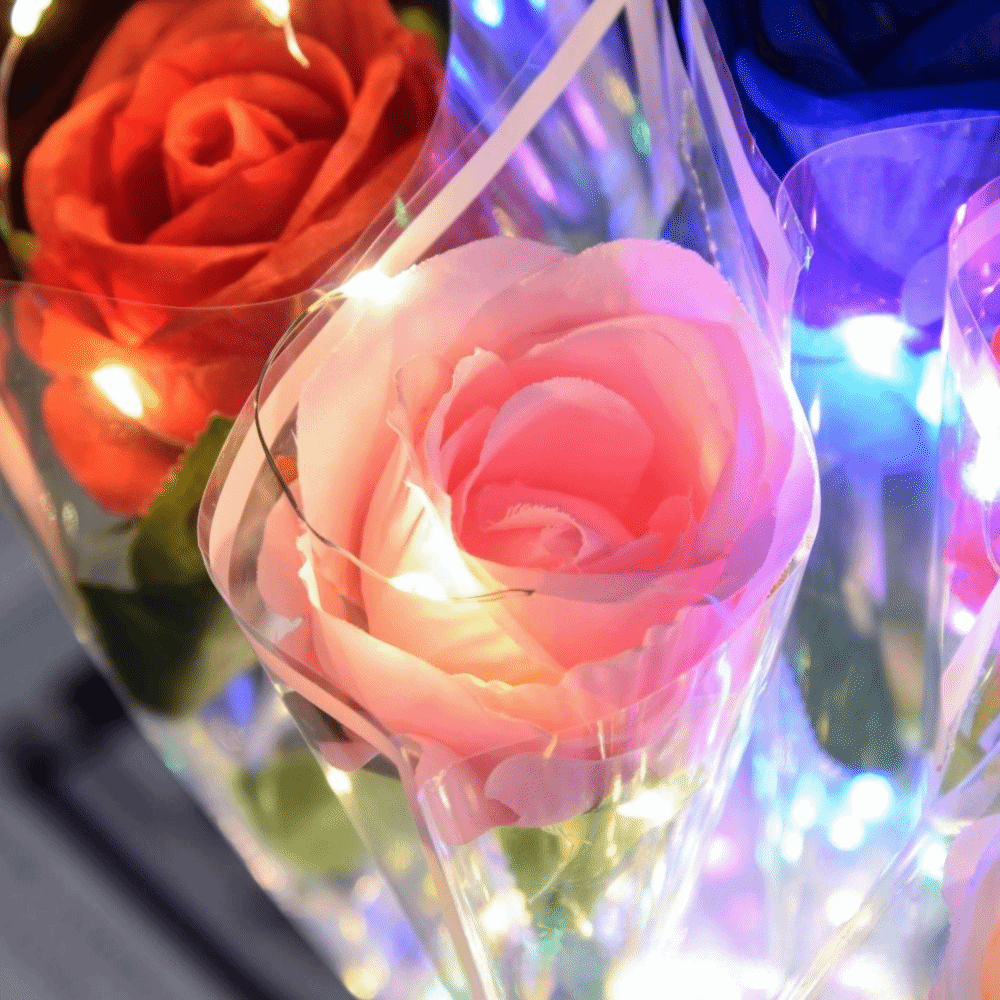 Glowing Artificial Rose Flower - Photography Lighting Home 评论和价格