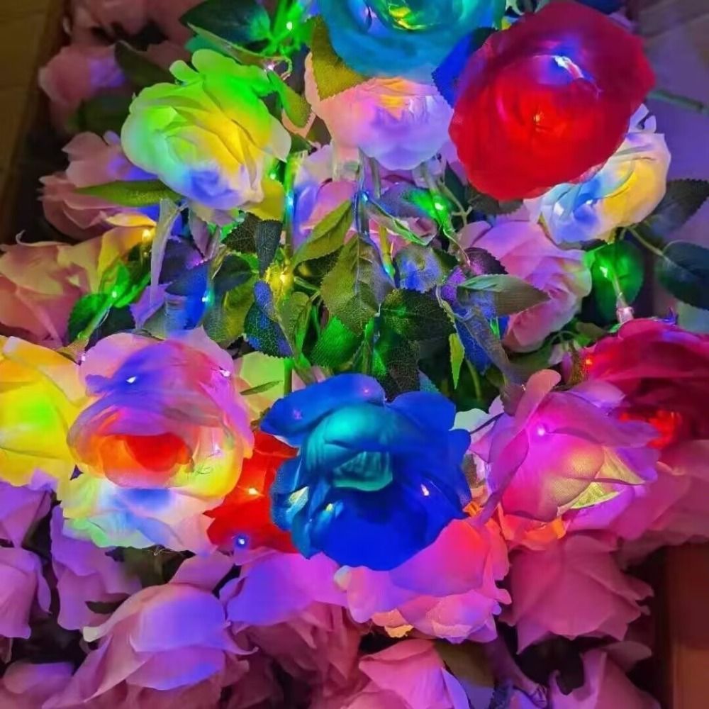 Glowing Artificial Rose Flower - Photography Lighting Home 评论和价格