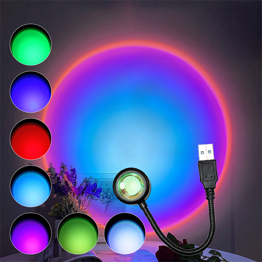 USB LED Sunset Lamp Projector  - Photography Lighting Home 评论和价格
