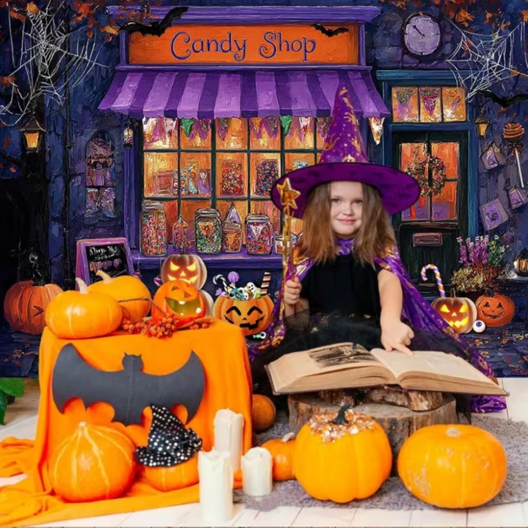 Purple Halloween Shop Theme Pa - Photography Lighting Background 评论和价格