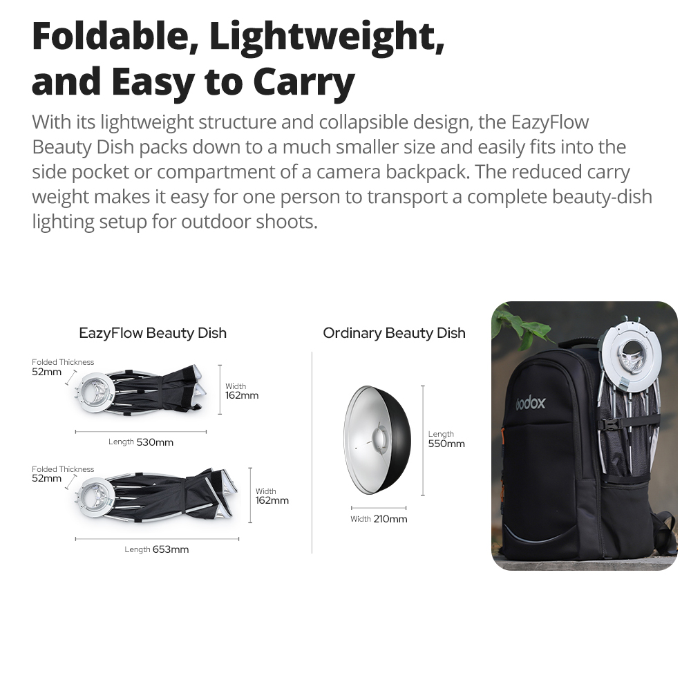 New Godox EazyFlow Beauty Dish - Photography Lighting Flash 评论和价格