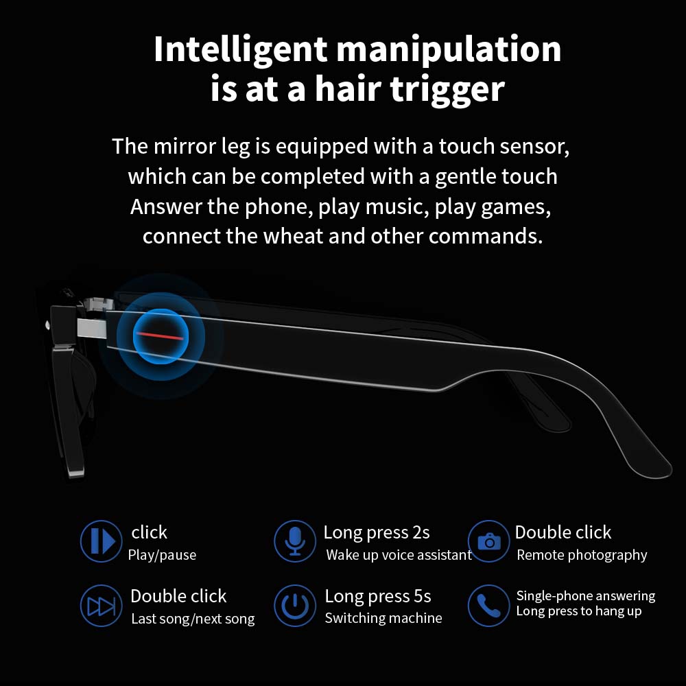 SENBONO E13 Smart Glasses:Blue - Photography Lighting Devices 评论和价格